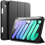 JETech Hülle für iPad mini (A17 Pro, 2024 Modell, 7. Generation) / Mini 6 (2021 Modell, 6. Generation) mit Stifthalter, Dünne Tablet Schutzhülle mit Weicher TPU Rückseite (Schwarz)