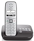 Gigaset E310A Telefon - Schnurlostelefon / Mobilteil - Grafik Display - Grosse Tasten Telefon - Anrufbeantworter - Freisprechfunktion - Analog Telefon - Anthrazit