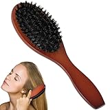 Sularpek Wildschweinborsten Bürste, Haarbürste Naturborsten, Toupierbürste mit Holzgriff, Sleek bun Bürste, Reduziert Haarbruch und Krauses Haarkamm für Trockenes Oder Geschädigtes Haar