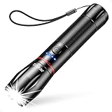 Blukar LED Taschenlampe Aufladbar, 2000 Lumen Extrem Helle Zoombares Taschenlampen mit 5 Lichtmodi und Langer Betriebsdauer, IPX6 Wasserdichte Handlampe für Camping, Wandern, Angeln, Outdoor, Notfäll