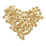 Homoyoyo Goldene Runde Kuppelnieten DIY Metallspikes für Lederhandwerk Sichere Nailhead Nieten für Puppenkleidung Gürtel Schuhe Vielseitige Punk Rock Dekoration