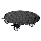 Wagner Pflanzenroller Alaska Black Ø 30 x 7,5 cm I Blumenroller für Außenbereich + Innenbereich I Kübelroller Aluminium, schwarz I 2 Total-Feststeller I Tragkraft 150 kg I Made in DE - 20700701