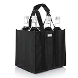 Vaily Flaschentasche - Faltbarer Flaschenträger mit 6 Fächern für Flaschen max. 1,5 Liter - Flaschenhalter für Pfandflaschen und als Einkaufstasche 27 x 18 x 23 cm