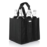 Vaily Flaschentasche - Praktischer Flaschenträger mit 6 Fächern - Getränketasche für Flaschen 6 x max. 1,5 Liter - Ideal zum Einkaufen und Wegbringen von Leergut - 27 x 18 x 23 cm