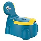 Töpfchen für Kinder, Kinder töpfchen Kindertoilette Lern Toilette Babytoilette Dinosaurier Themen Potty Klo Babytopf Training Tragbares mit Rückenlehne (Blau)