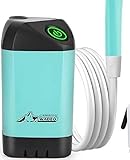 Towwoo Tragbare Campingdusche Akku mit Pumpe, Camping Dusche 6000mAh Wiederaufladbar Pumpe mit Temperatur- und Leistungsanzeige, Aussendusche für Camping Reisen Garten Autowaschen (Blau)