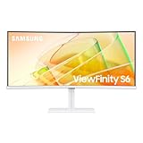 Samsung ViewFinity S65TC Curved Monitor, 34 Zoll, Bildschirm mit VA-Panel, 3.440 x 1.440 Pixel, 1.000R Radius, HDR10, KVM-Switch, Bildwiederholrate 100 Hz, Reaktionszeit 5 ms (G/G), Höhenverstellbar