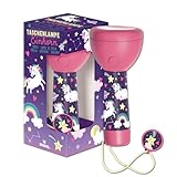 moses. Einhorn Taschenlampe, kompakte und robuste Kindertaschenlampe mit 4 LEDs, wiederaufladbare Akku Taschenlampe mit Deko-Anhänger, Geschenk für Kinder ab 4 Jahren, Pink