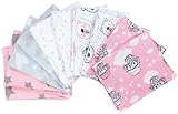 TupTam Baby Mullwindeln Spucktücher 70x80 5er / 10er Pack, Farbe: Mädchen 6, Anzahl der Teile:: 5er Pack