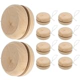 DIFLAX 10 Stück JoJo Yoyo aus Holz Naturholz Nachhaltiges Spiel Geschicklichkeitstraining für Schulkinder für Party Kindergeburtstag Partypack Mitgebsel Hochzeit Kinderfeier