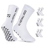 Gohanny Fußballsocken 3 Paar Rutschfeste Fußball Socken,Größen 35-39, Fussball Socken für Damen & kinder - Anti-Rutsch Grip Fußball Socken- Sportsocken Atmungsaktiv, Weiß