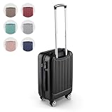 Easy Move ABS Hartschalenkoffer [ERGONOMISCH & SICHER] - Großer Trolley Koffer mit 360° Rädern, Zahlen Schloss - reisekoffer groß, hartschalenkoffer, Luggage (Black, 54cm)