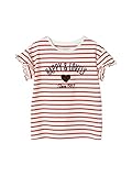 Vertbaudet Mädchen T-Shirt mit Pailletten-Applikation rot gestreift/Happy&Lovely Herz 128