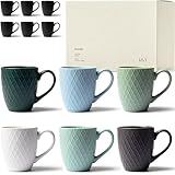 KIVY Tassen Set 6er x 400ml - Große Kaffeetassen Set 6er - Kaffeetasse groß - Teetassen Set - Kaffee Tassen Sets - Kaffeebecher Keramik Becher Set - Bechersets - Kaffeepott Modern - Kaffeehäferl