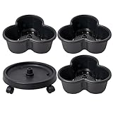 Erdbeer-Pflanzgefäß, stapelbar, Trio-Erdbeer-Pflanzgefäß, Erdbeer-Anzuchttöpfe, Gartenarbeit mit abnehmbaren Rädern, stapelbarer vertikaler Topf für Hherb-Blumenbeete, drinnen und draußen