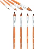 Himmlfel Katzenzungenpinsel-Set, 4 Stück Spitze ovale Pinsel zum Malen von Blättern, Stängeln, Blütenblättern und mehr. Acryl-, Aquarell-, Öl- und Gouache-Pinsel für Künstler und Anfänger