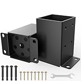 4 x 4 Pfostensockel, robuste Pfostenanker-Basis, Innengröße 8,9 x 8,9 cm, 13 Gauge dick, massiver Stahl, Zaunpfostenhalterungen für Pavillon, Veranda, Geländer, Pergola (2 Stück)