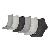 PUMA 6er Pack Unisex Quarter Plain Sportsocken 6P ECOM, 43-46, Grau