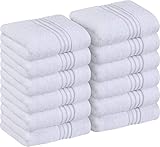 Utopia Towels - 12er Luxuriöses Waschlappen-Set aus 100% Baumwolle, saugfähig und weich, 30 x 30 cm, Seifentücher (Weiß)