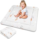 Krabbeldecke für Baby 100x100 cm - weiche Kinder Babymatte Spieldecke Playmat und Laufgittereinlage dicke Bodenmatratze große Krabbelmatte für Kinderzimmer Teddybären