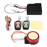 Motorrad Alarmanlage mit 2 Fernbedienung, 12V 125db Universelle wasserdichte Drahtlose Diebstahlsicherung Alarmanlage Motorrad Funkalarmanlage Einstellbare 5 Empfindlichkeitsstufe