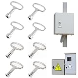 CALLYSONIC 8 Stück Dreikantschlüssel, Schlitz Steckschlüssel, Dreieck Schlüssel, Feuerwehr Zubehör, Schaltschrankschlüssel, Dreikantschlüssel, Allzweckschlüssel für Heizkörper, Hydranten, Mülleimer