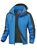 donhobo Herren Softshell Jacke Wasserabweisend Outdoor Winddicht Full-Zip Funktionsjacke Atmungsaktive Wandern Camping Sport Reise Arbeit Mäntel (Blau, L)
