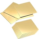 ZHYUAN 10 Stück Metallplatte aus Messing,Goldene Messingplatte,Dekorative Messingplatte,Robuste Messingplatte,Film befestigte Messingplatten,Für DIY Schneiden Handwerk Machen,0.5mm*50mm*50mm