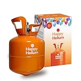 Happy Helium® Ballongas Helium für 20 Ballons | Premium Heliumgas mit Füllventil - Balloon Gas für Geburtstag, Hochzeit, Party