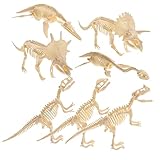 MOLUCKFU 7 Stück Dinosaurierskelett Spielzeug Dinosaurierfigur Kinder Dinosaurierskelett Montage Dinosaurierfigur Skelettspielzeug Dinosaurierfossilien Montage Dinosauriermodell