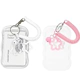 2st Kpop Photocard Hülle mit Glocken-Anhänger - Doppelpack Ausweishülle für Busfahrkarte, Schülerausweis & Sammelkarten | Inkl. Federband für Rucksack & Schlüssel