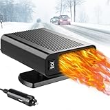 Showvigor Tragbare Autoheizung, Heizung Auto Heizlüfter, 12V schnelle Heizung Defroster 150W Autoheizung mit Zigarettenanzünder, 2 in1 schnelle Heizung & Kühlung Fan