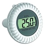 TFA Dostmann Poolsender mit Display, 30.3199.IT, für TFA Funkstationen 30.3060 | 30.3039 | 30.3053, für Teiche Schwimmbäder und Pools, weiß/grau