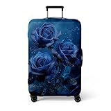 Kofferschutzhülle Groß M Tiefblaue Pflanzen Universelle Elastisch Kofferhülle Kofferschutzhülle,Waschbarer Koffer Schutzhülle,Wiederverwendbarund Staubdicht, Ideal Zum Schutz Vor Kratzern Und Schäden