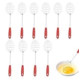 Spiral Schneebesen,10 Stück Edelstahl Schneebesen Set für die Küche - Edelstahl Küchenutensilien für die Zubereitung von Milch, Soßen, Mehl, Matcha, Pfannkuchen und Backwaren