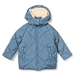 Amazon Essentials Mädchen Langer gesteppter Cocoon-Puffermantel, Blau, 8 Jahre