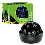 Idena 50146 - LED Projektor Schneeflocken, leuchtet in den Farben Rot, Grün und Blau, LED Sternenhimmel Projektor mit 2 Modi, für Innen, batteriebetrieben, ca. 16,2 x 13 cm