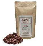 100g Kyphi Altägyptische Räuchermischung - Antikes Räucherwerk von Hand zubereitet - Sanfter weicher Raumduft, mit Honig & Rosenblättern verfeinert