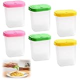 TMZELOA Gewürzbehälter 6er Set 250ml – Schüttdosen BPA-frei Kunststoff, Luftdicht & Feuchtigkeitsbeständig, Mit Deckel Zwei Öffnungen & Etiketten, Gewürzdosen Transparent Küche Camping BBQ