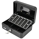 HMF 10022-02 Geldkassette abschließbar mit Münzzählbrett | 25 x 18 x 9 cm | Schwarz