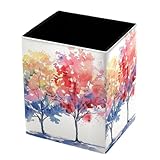 DragonBtu Schreibtisch-Bleistifthalter, Bäume, Aquarell-Druck, rechteckig, Bleistift-Aufbewahrungstasche, Büro-Schreibtisch-Zubehör, Etui für Schule, Kinder