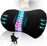 agctrler Lumbar Support Pillow aus Memory Foam, Ergonomisches Lendenwirbelkissen mit Gurte, Kissen für rückenschmerzen, Lendenstützkissen für Autositze und Bürostühle zum Ausruhen, Schlafen, Reisen