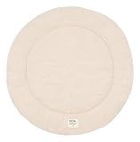 Jollein Krabbeldecke für Baby - Boucle, Naturel - Laufgittereinlage - Ø 95cm - Spieldecke Baby - Cremefarben
