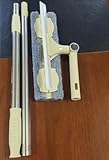 Teleskop Fensterwischer 440 cm Fensterputzer Set, 2-in-1 Teleskopstange mit 28.5 cm Rakel & Mikrofasertuch, Für Hohe Fenster Innen & Außen