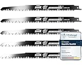 BAURIX® [LONG LIFE] Säbelsägeblätter Holz, 5 Stück, 240 mm, 5 TPI, Sägeblatt Säbelsäge für schnelle und saubere Schnitte, Säbelsägeblatt für Grobholz, Nassholz, Brennholz, lebendes Holz