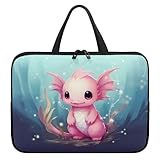 ZIATUBLES Axolotl Laptop-Hülle, Aktentasche, kompatibel mit 10-17 Zoll (25,4 - 43,2 cm), leichte Reise-Laptop-Tasche mit Griff, wasserdichte Tragetasche für Studenten, Arbeit, Studium, 12 Zoll (30,5