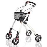 Servocare Rollator Indoor und Outdoor – Leichter Gehwagen für drinnen und draußen, klappbare Gehhilfe für die Wohnung, modern und robust, inkl. Tasche