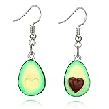 ORFOFE Herzförmige Avocado Ohrringe Damen Grüne Dangle Drop Ohrringe mit Fruchtanhänger Schmuckaccessoires für Frauen Auffällige Geschenkidee