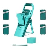 Genius Nicer Dicer Mando, Set 10-tlg. Gemüsehobel spülmaschinenfest, 4 Klingen, Standhobel für Gemüse Obst, Vegetable Chopper Mandoline