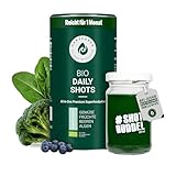 Hansegrün - Bio Daily All-in-one Shots (60 Stk.) - Tägliche Nährstoff-Basis - Superfood-Pulver mit Gemüse, Greens, Beeren, Früchten, Knollen & Algen - 100% echte Zutaten zur schnellen Zubereitung